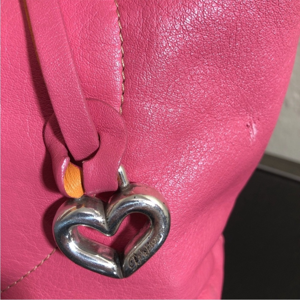 Brighton Jodie Pink Heart Leather Mini Handbag - reversible - Picture 4 of 13